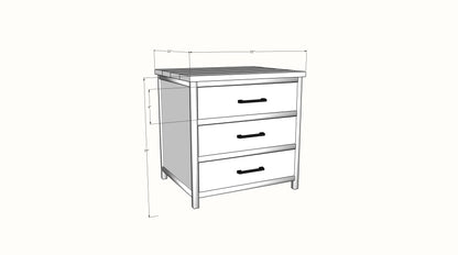 Analisa 3-Drawer Nightstand